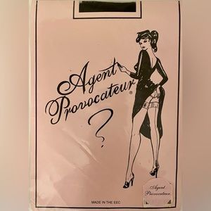 Agent Provocateur Black size A Micronet hold up stockings New in package